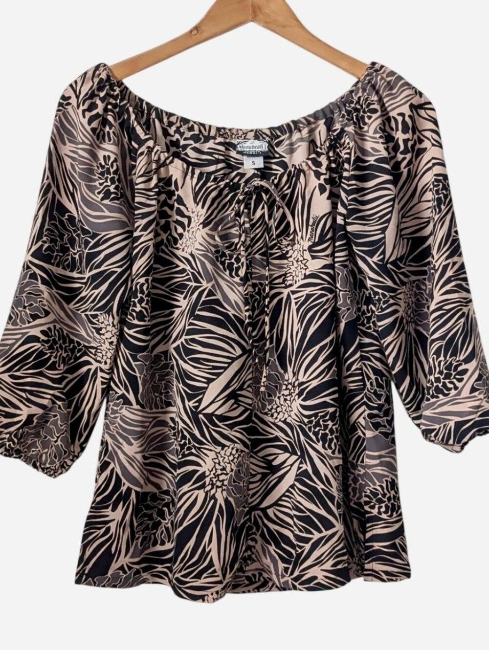 Manuhealii Manuheali'i Aloha Hawaiian Torch Ginger Flower Shirt Top Blouse
